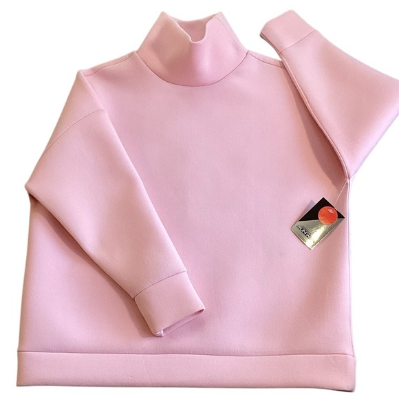 Project Runway Cameo Pink Oversized Thick Mock Neck Sweatshirt, Size XS NWT - Picture 9 of 9